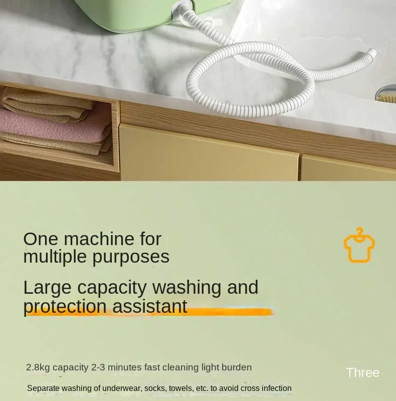 Foldable Mini Washing Machine Portable Mini Socks Underwear Panties Washing Machine Big Capacity 3 Models With Spinning Dry