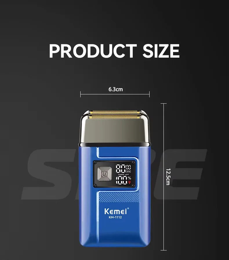 Kemei KM-1112 USB Charging IPX5 Waterproof Shaver 2 in1 Men's Rechargeable Electric Beard Razor Floating Forward Shaving Machine