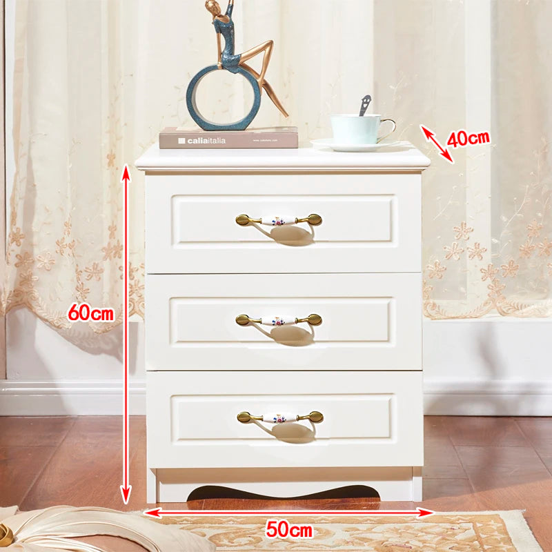 White Luxury Nightstand Mobile Bedroom Cabinets Nordic Bedside Table Librero Storage Drawers Mesitas De Noche Trendy Furniture