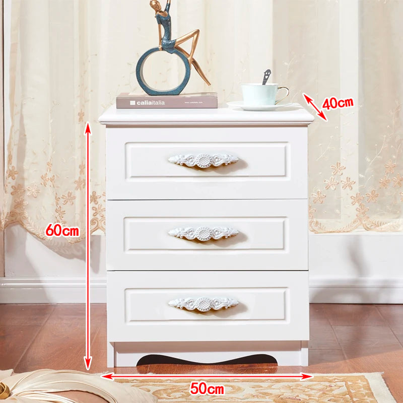 White Luxury Nightstand Mobile Bedroom Cabinets Nordic Bedside Table Librero Storage Drawers Mesitas De Noche Trendy Furniture
