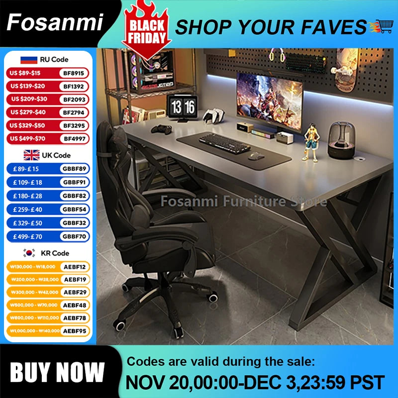 Compact Office Desk and Chair Set Computer Ergonomic Mesh Chair Table for Gaming Writing Modern Home Furniture Desks Chairs Sets