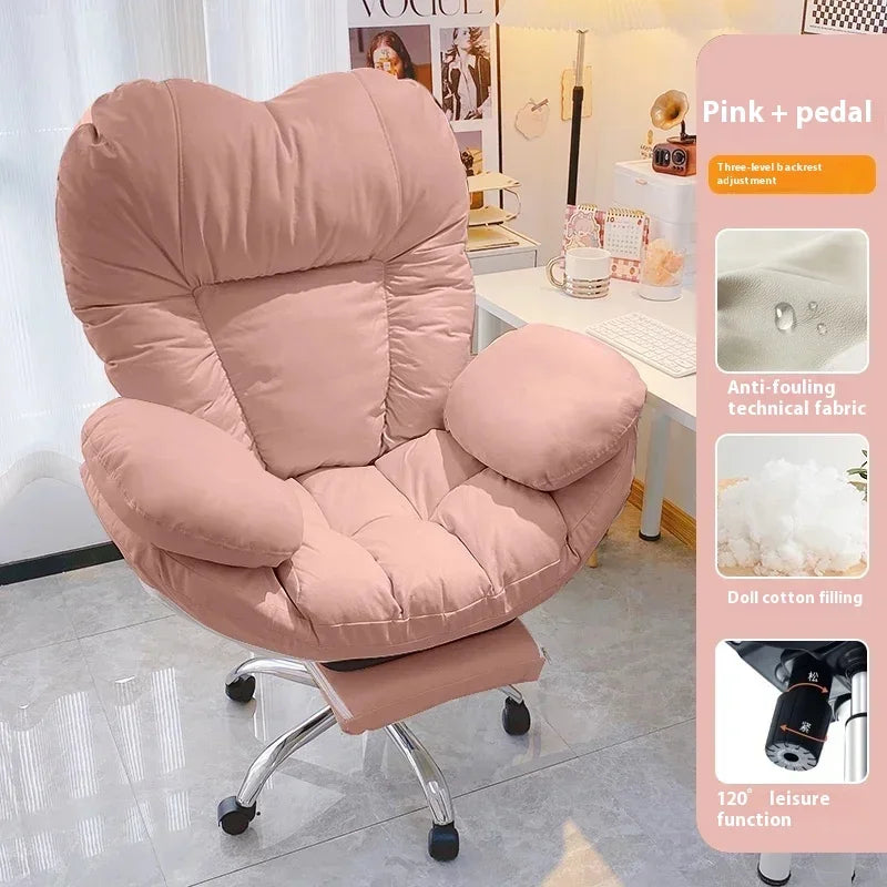 Computer Sofa Chair, Home Comfortable Sedentary Backrest Desk Chair, Anchor Live Broadcast Chair, Bedroom Office Chair Fauteuil