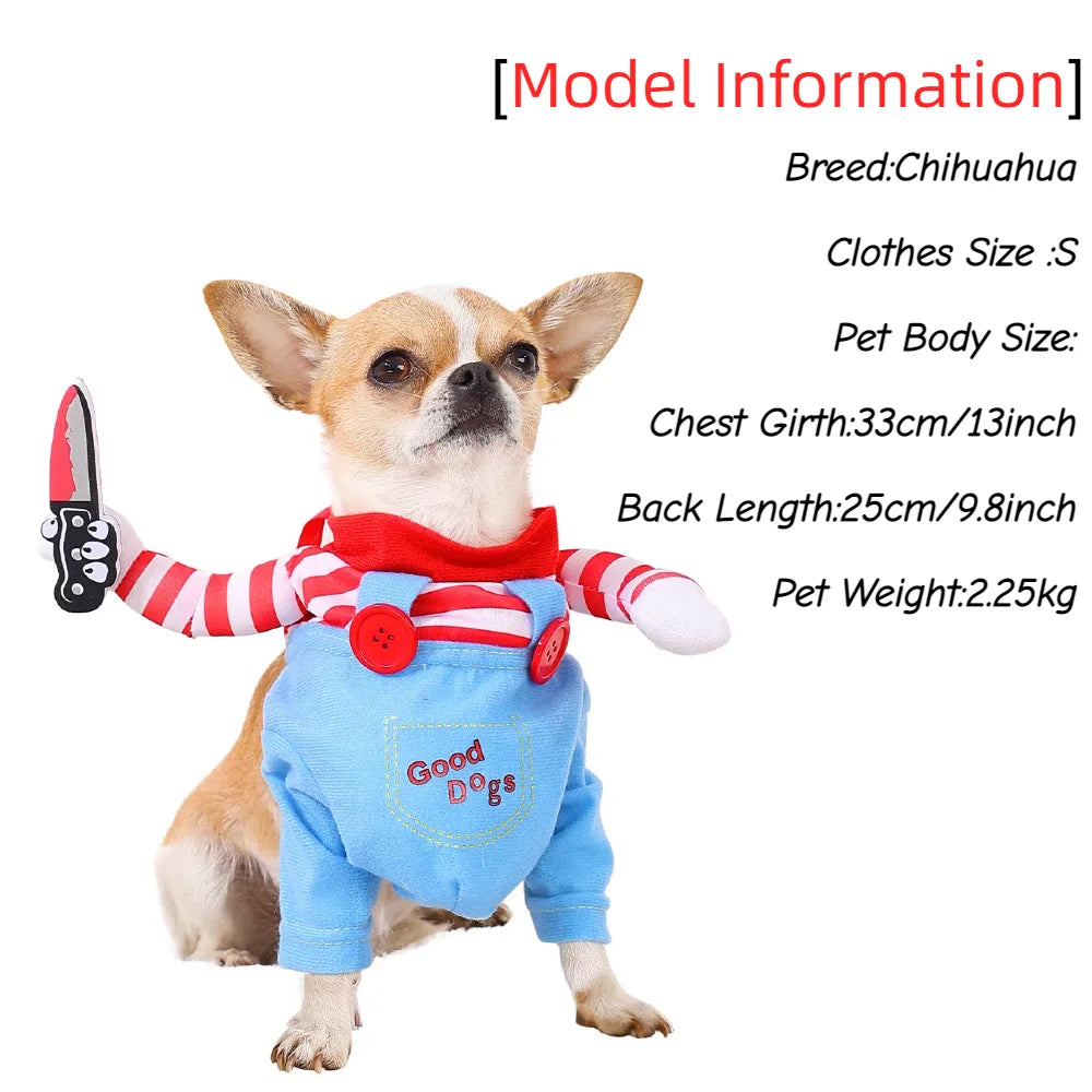 Funny Cosplay Dog Costume Halloween Party Pet Clothes For Small Medium Dogs Cat Cute Puppy Apparel Yorkshire Chihuahua Jumpsuits