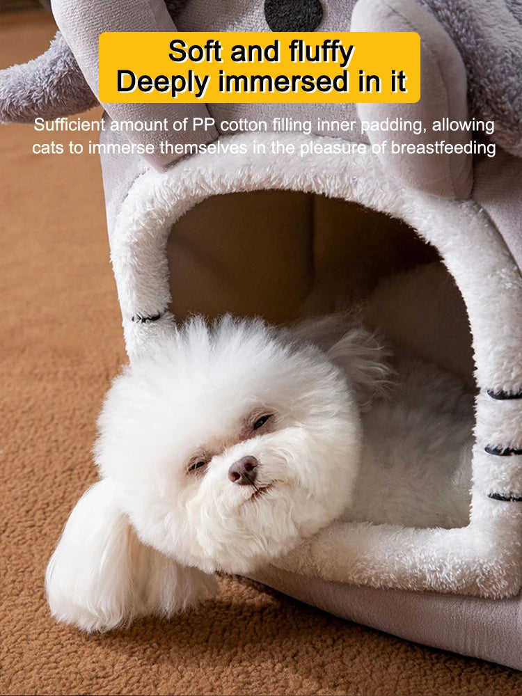 Foldable Dog House Kennel Bed Mat For Small Medium Dogs Cats Winter Warm Cat Bed Nest Pet Products Basket Pets Puppy Cave Sofa