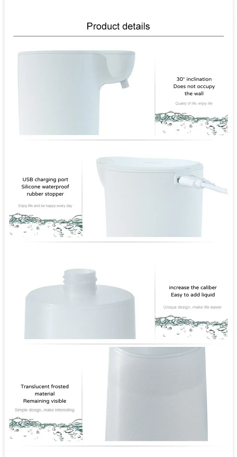 Automatic Soap Dispenser Soap Foam Dispenser Smart Sensor Soap Dispenser Contactless USB Charging 350ml Hand Sanitizer Machine