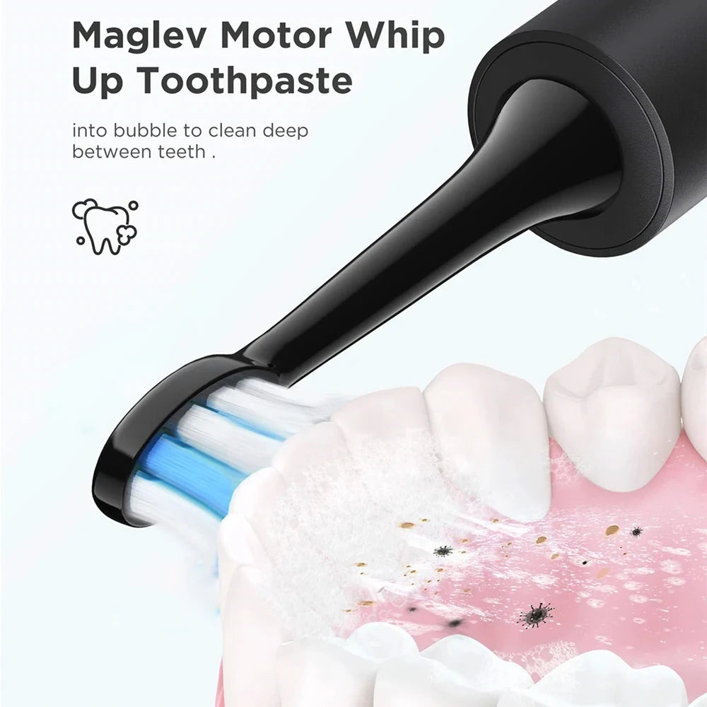 Fairywill P11 Sonic Whitening Electric Toothbrush Rechargeable USB Charger Ultra Powerful Waterproof 8 Heads and 1 Travel Case