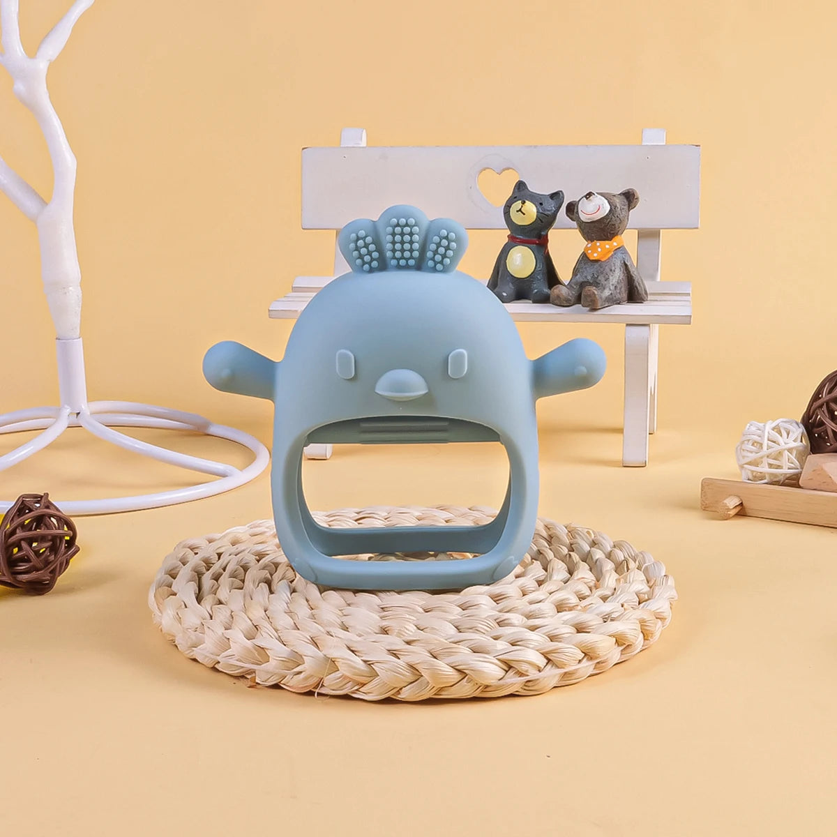 Baby Teether Chick Gloves Teether Silicone Anti-eating Hand Molar Stick Massage Gums Baby Anti-biting Teether Baby Accessories