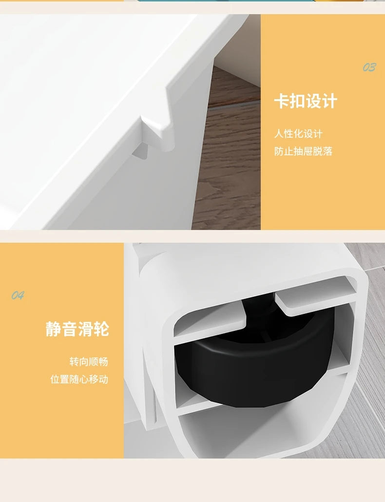 Thickened Drawer Storage Cabinet, Multi-Layer PP Organizer, Silent-Wheel Bedside Cabinet, Modern Large-Capacity Home Storage Box