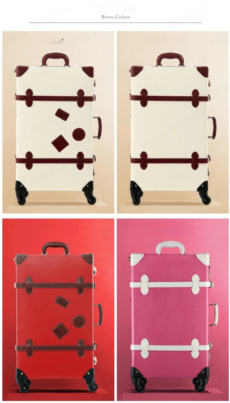 20/22/24''26 inch Luggage set woman Travel Suitcase Set Universal Retro password rolling luggage case middle size luggage