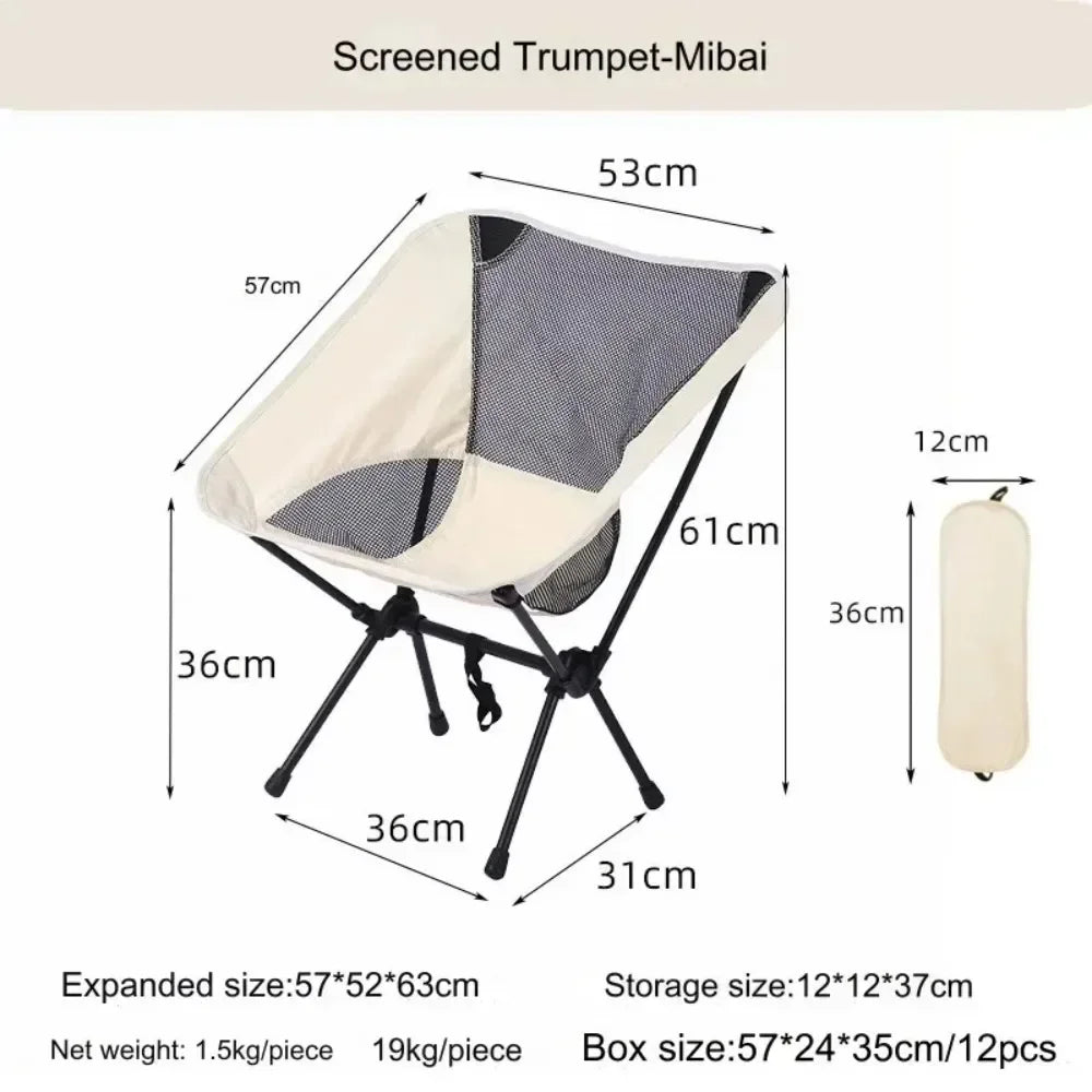 Ultralight Portable Folding Moon Chair with Oxford Fabric for Camping Hiking Travel Beach Picnic Fishing Outdoor Adventure Seat