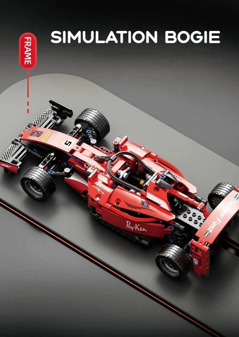 MOC Technical Red Car Building Blocks Set Creative Racing Model Kit DIY Creative Assembly Bricks Toys Birthday Christmas Gift