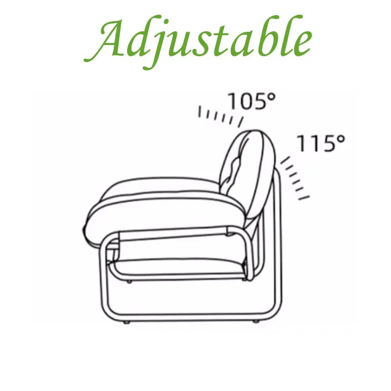 Leather Single Living Room Armchair Adjustable Recliner Chairs Comfortable Backrest Chair Light Luxury Living Room Furniture