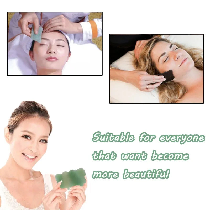 Heart Guasha Stone Face Rose Quartz Jade Massage Tool Chin Nose Lifting Firming Scraping Board Massage Facial Health Care Skin