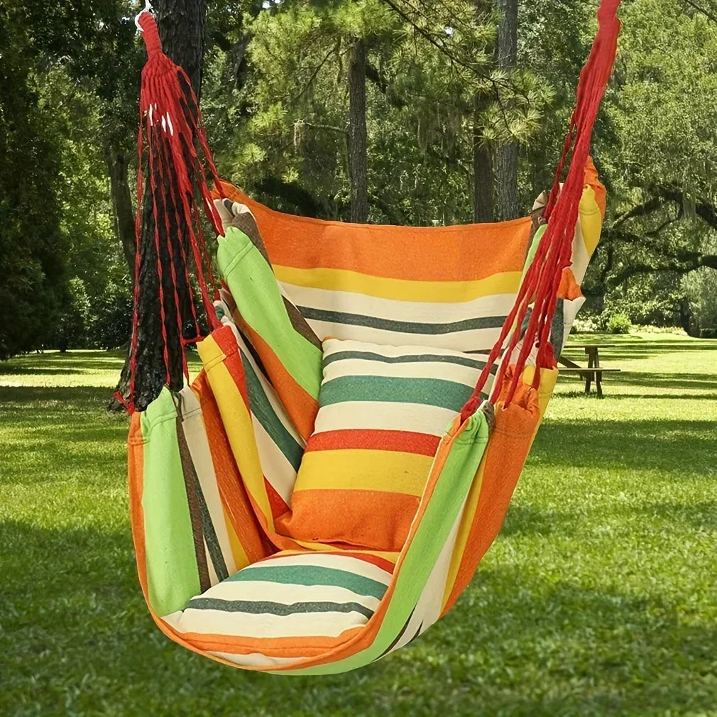 1pc Swing Rocking Chair(With Storage Bag Outdoor Hammock Chair Canvas Leisure Swing Chair No Pillow Or Cushion Dormitory Hammock