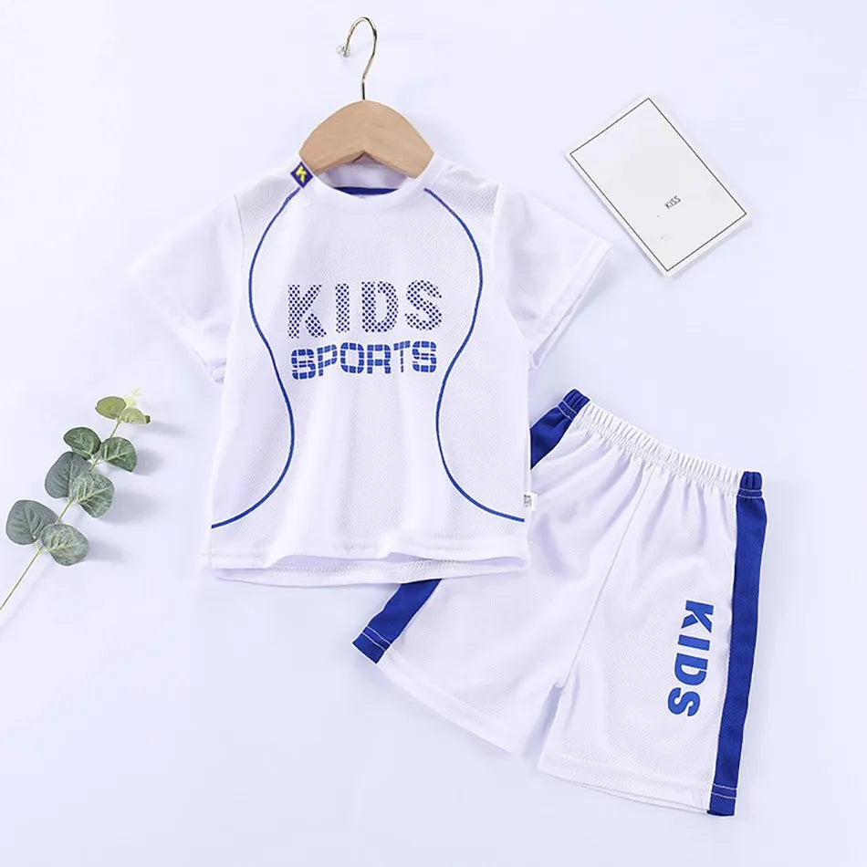 Children Summer Short Sleeve Football Basketball Suit Clothing Set Boy Girl Jersey Quick Drying Breathable Kids Sports Wear