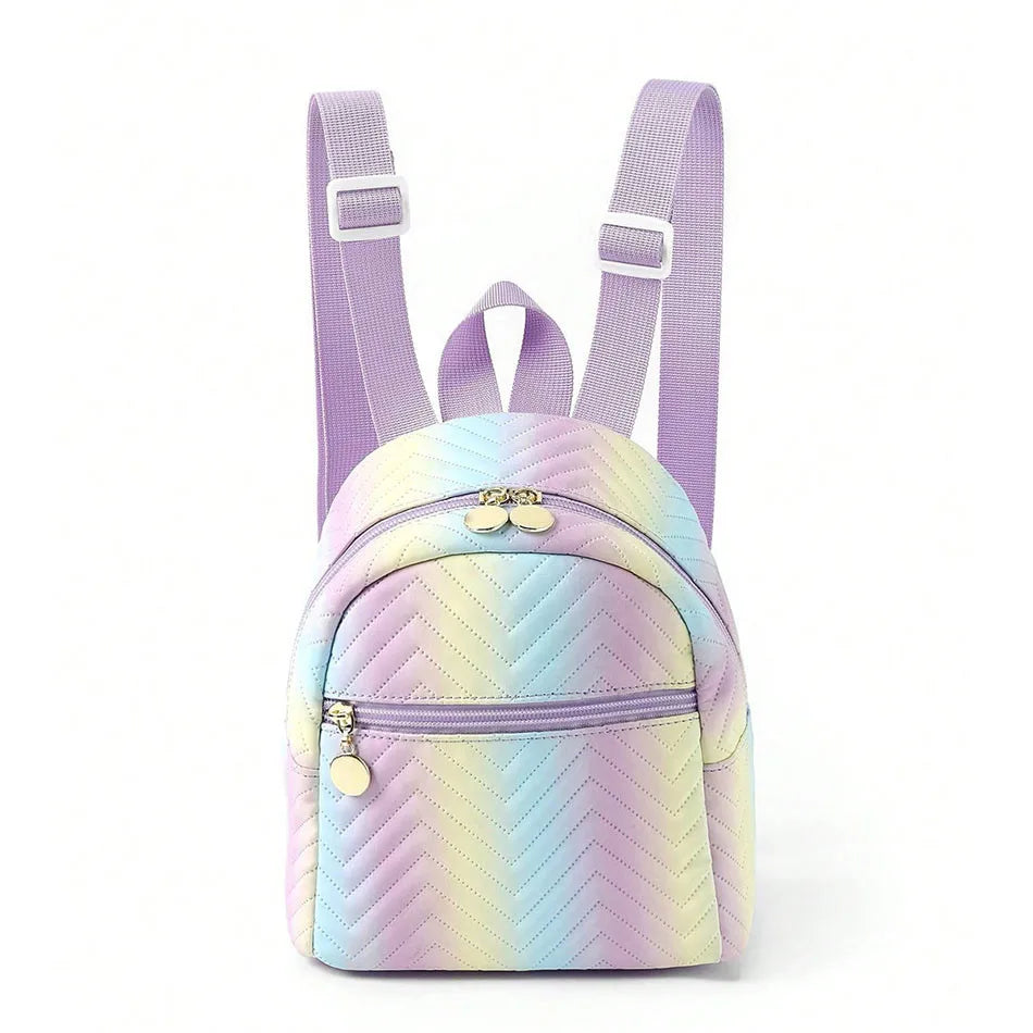 Girls Rainbow Unicorn Mini Backpack Children Kids Multicolored PU School Bag with Style and Durability for Little Fashionistas