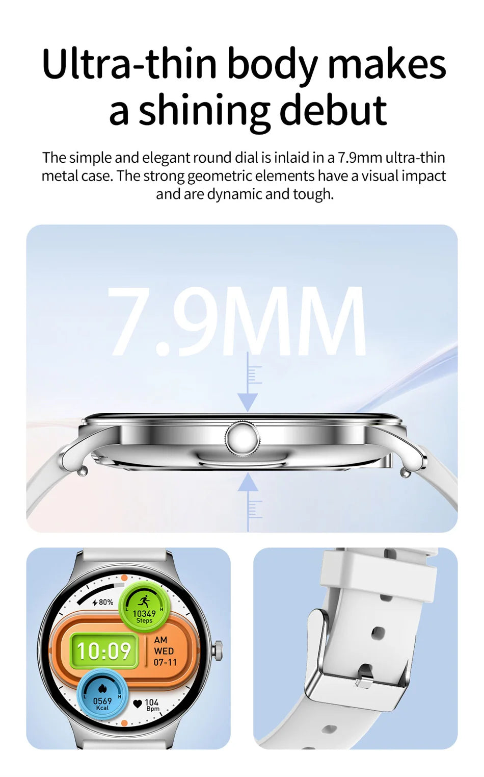 For Huawei Xiaomi New Ultra Thin Smart Watch Women Screen Always Display Time Sports Bracelet Bluetooth Call Fashion Smartwatch