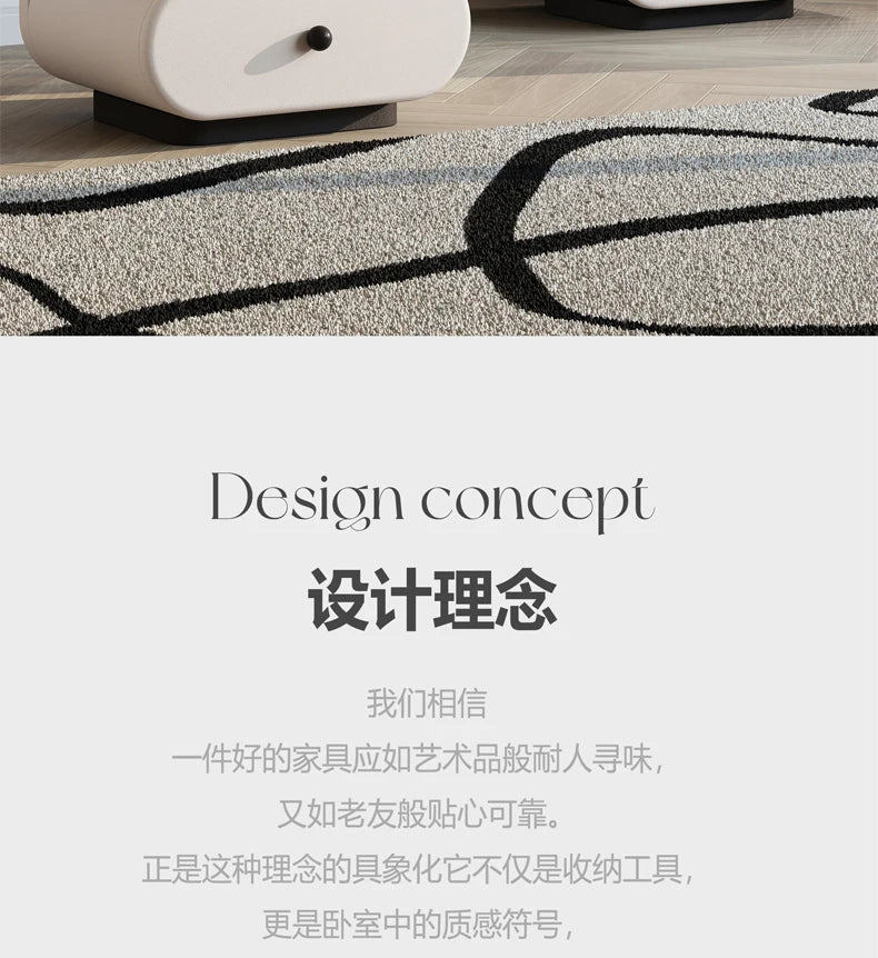 Cream Style Bedside Tables Creative Trendy Space Saving Nightstands Modern Luxury Aesthetic Mesitas De Noche Bedroom Furniture