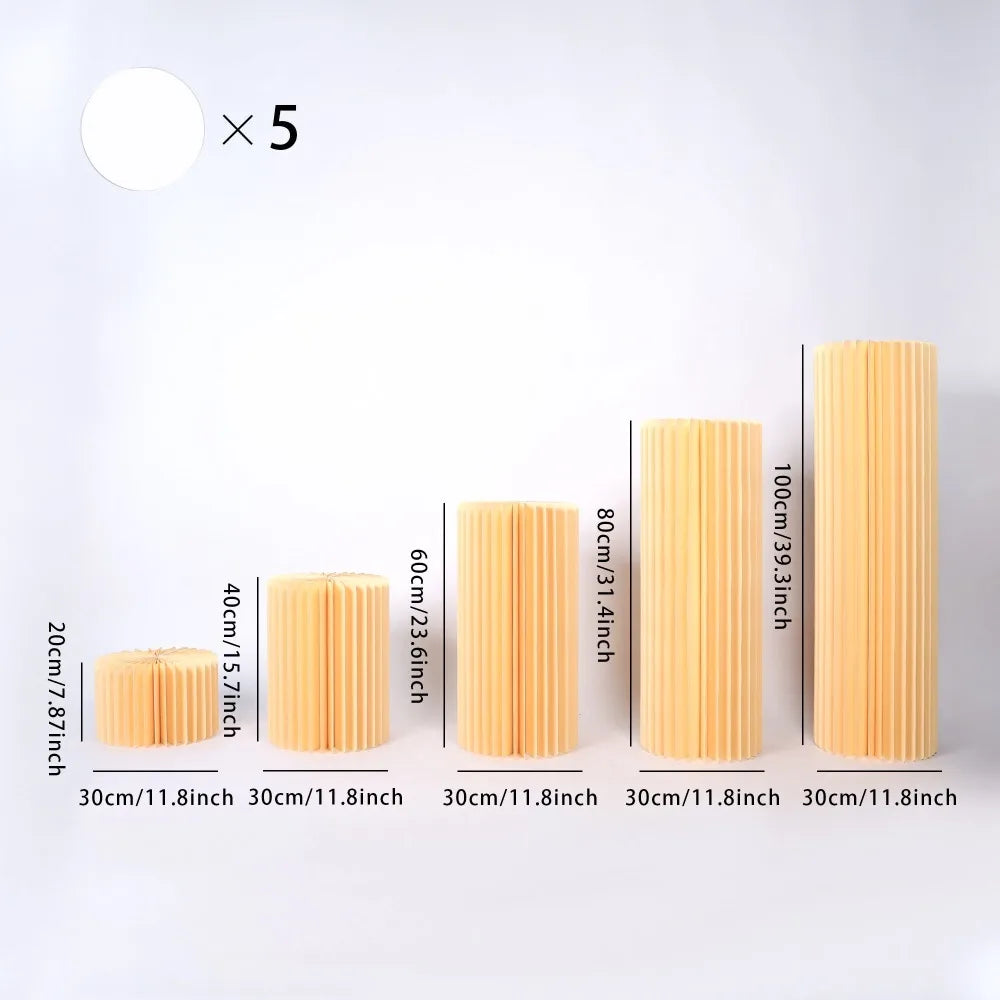 Buffet Risers Food Display Stand Round Table Cake Dessert Stand for Parties Foldable Paper Columns Display for Wedding Birthday