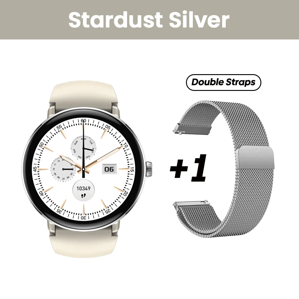 New 2025 Zeblaze LILY 2 Voice Calling Female Smartwatch Double Strap 1.2" HD AMOLED Display Health Monitoring Sports Smart Watch