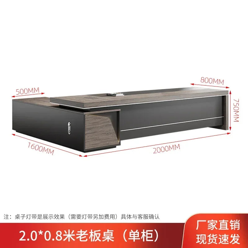 Light Luxury Vintage Office Desk Organizer L Shaped Mid Century Dark Wood Computer Desks Work Art Bureau Meuble Office Furniture