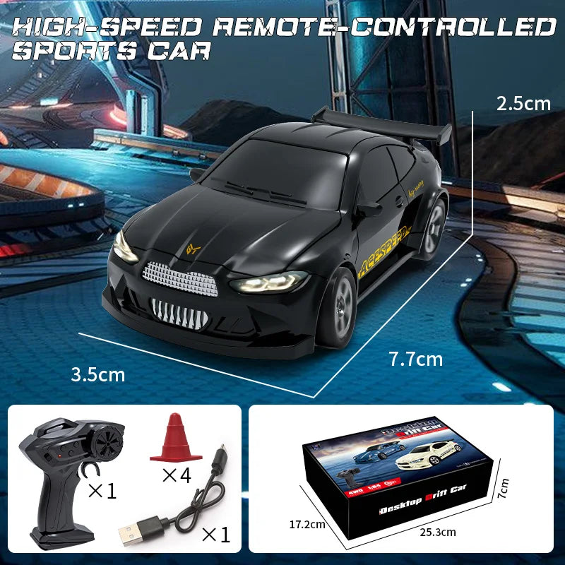 1/64 RC Car Four-Wheel Drive Remote Control Desktop Stunt Car Full Proportions Mini Racing Drift Car Toy Model Boy Gift