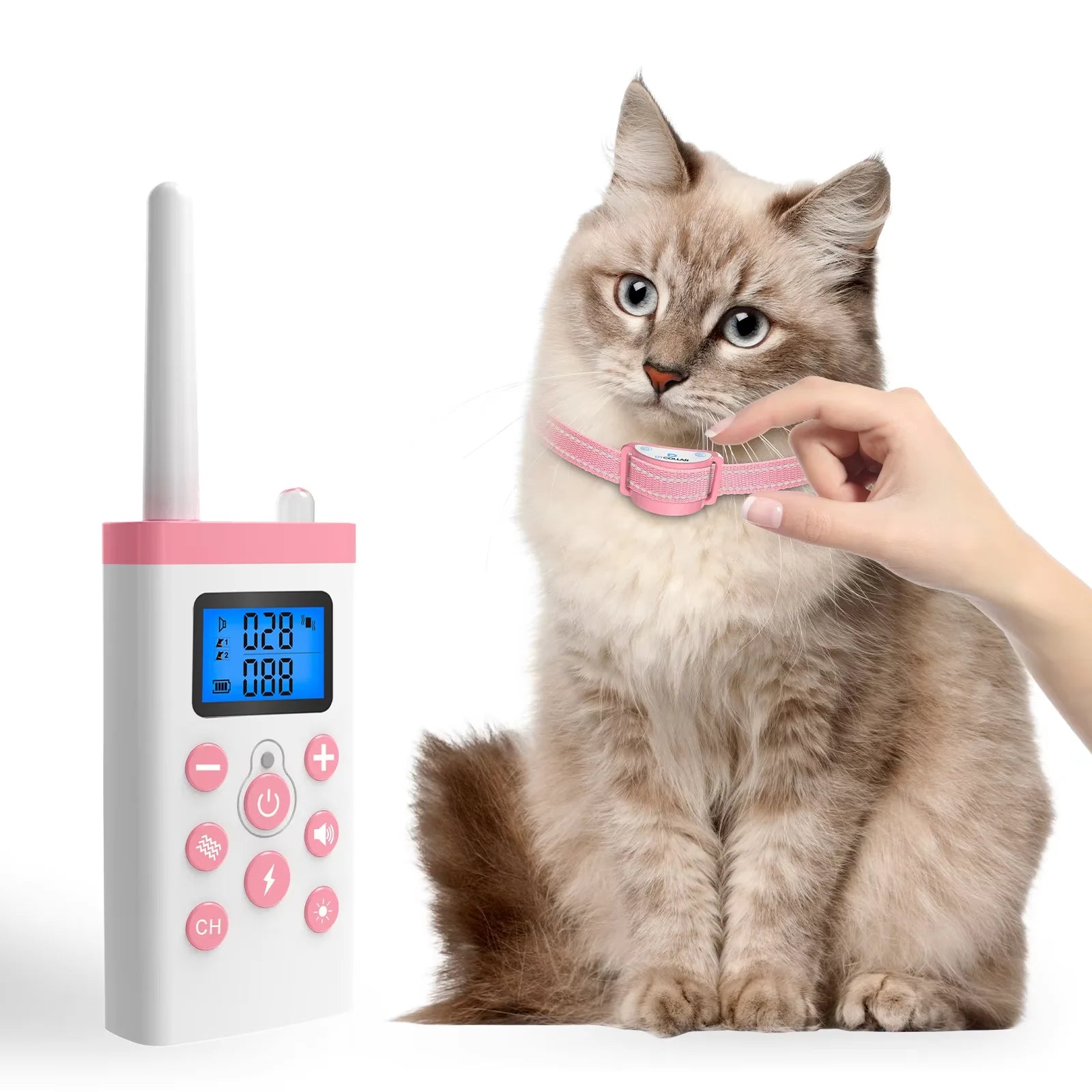 PaiPaitek Cat Training Collar,Cat Shock Collar with Remote ,Cat Stop Meowing Collar, Remote Control/Automatic Anti-Meow for Cats