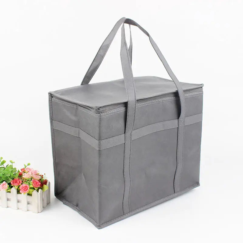 Insulated-Thermal Cooler Bag Insulation To Keep Cold Large Capacity Portable Lunch Bag Zip Picnic Camping Food Bag Grocery Bag