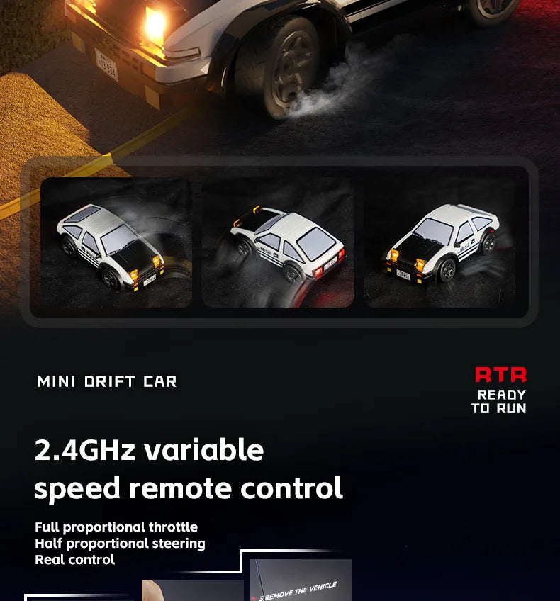 KF20 1:64 RC Drift Car 2.4G High-Speed Racing Car Four-Wheel Mini Desktop Remote Control Car Electric Toy Electric Toy Kids