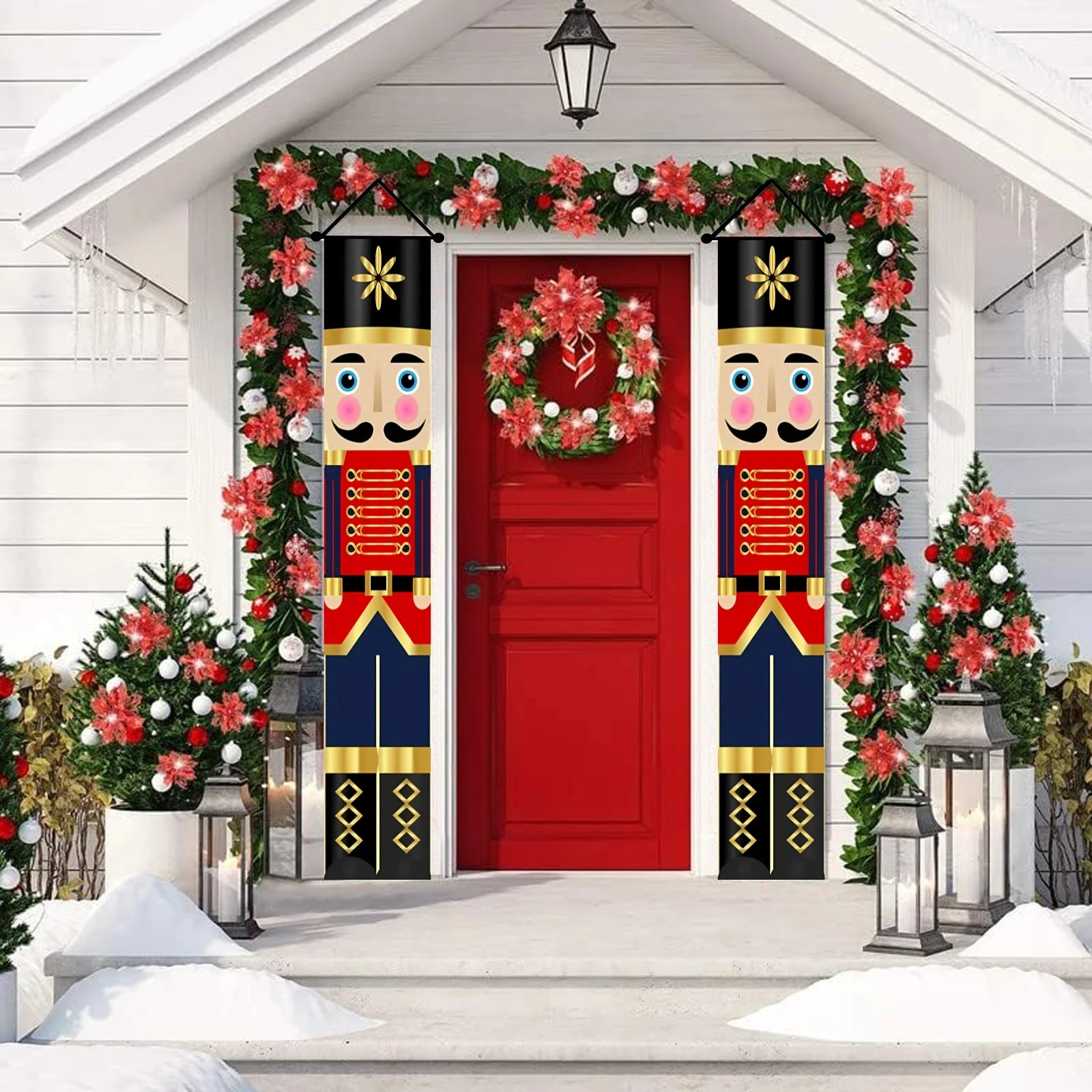 Christmas Nutcracker Banners Christmas Party Decor 2025 Xmas decor Holiday Nutcracker couplet Navidad Natal New Year Gift 2026