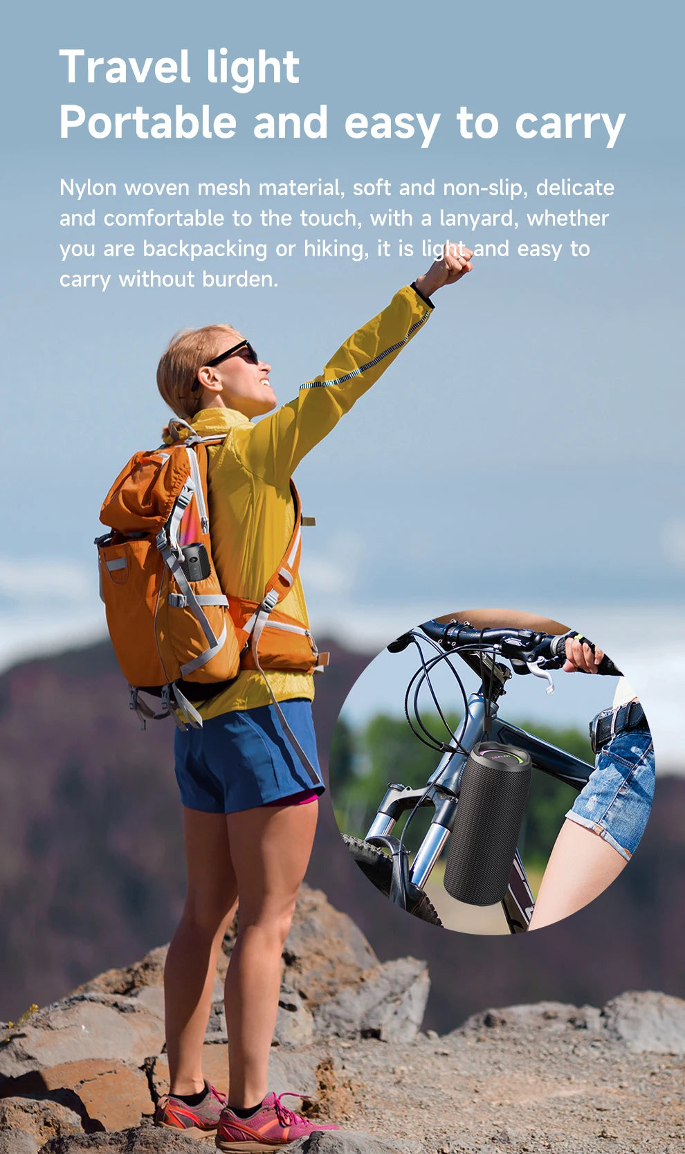 ZEALOT-S49PRO Portable Bluetooth Speaker 20W IPX6 Waterproof,Micro SD Card,AUX-in Plug,10H Playtime,RGB Light  Wireless Stereo