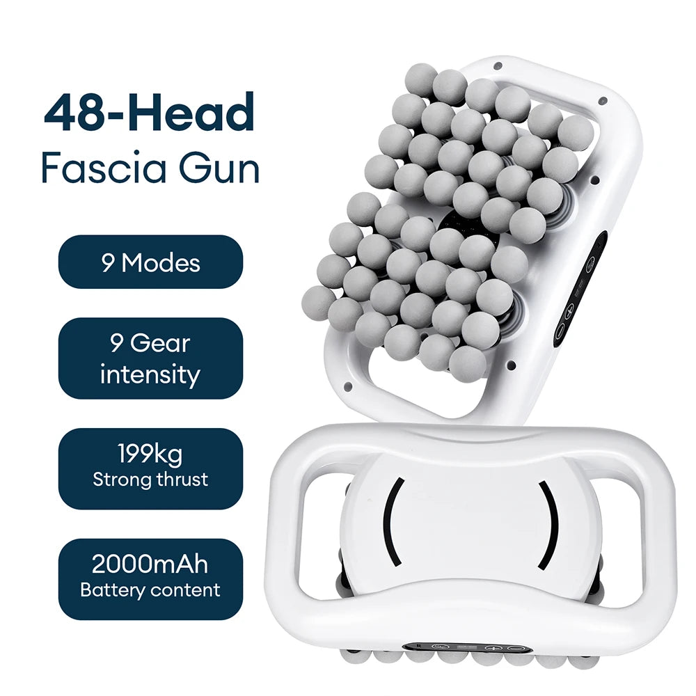 48-Heads Body Massage Gun High-Frequency Vibration Fascia Gun Back Waist Thigh Massager Neck Shoulder Massager Muscle masajeador