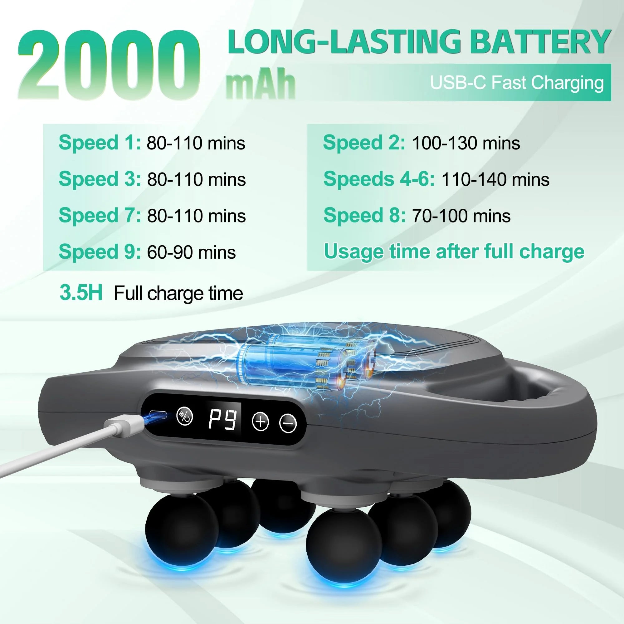 Fascia Gun Massager Six-head Fascia Gun Massager For Back Waist Legs Body Shoulder High Frequency Professional Muscle Relaxation