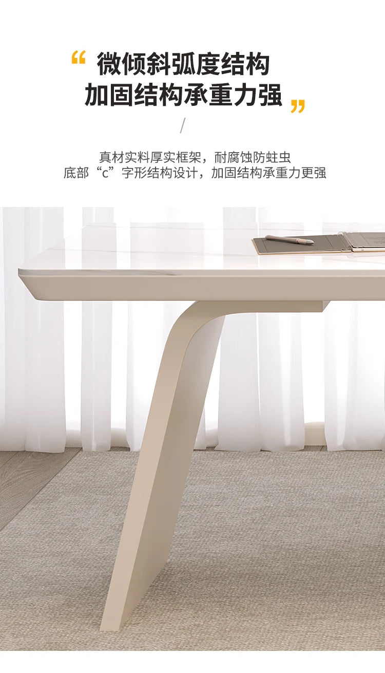 White minimalist office desk modern Elegant high-end design executive desk Mid century luxurymesa ordenador interior furniture