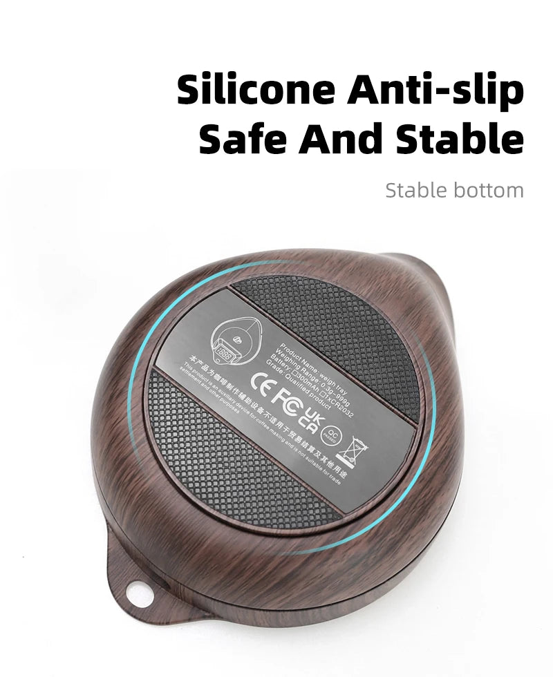 AliKisscafe Coffee Scale Electronic Bean Measuring Scale ABS Espresso Weighing Display Tray Spray 0.1g Kitchen Barista Accessory