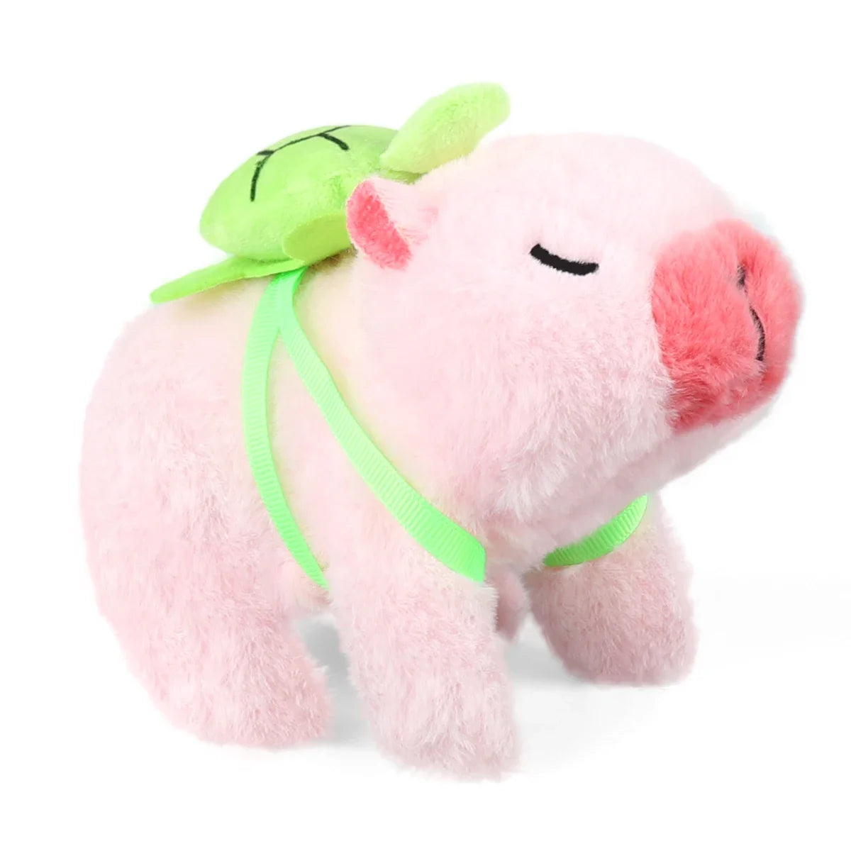 1Pc Plush Electric Capybara Back Turtle Simulation Electronic Pet Walking Sound Moving Mouth Pet Toy For Christmas Birthday Gift