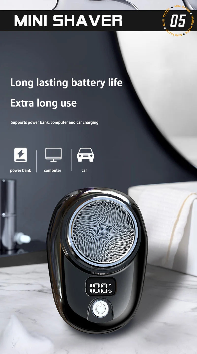 Electric Travel Shaver Portable Razor Man Wet And Dry Usb Rechargeable Shaver Typec Charging Shaving Machine Mini For Men