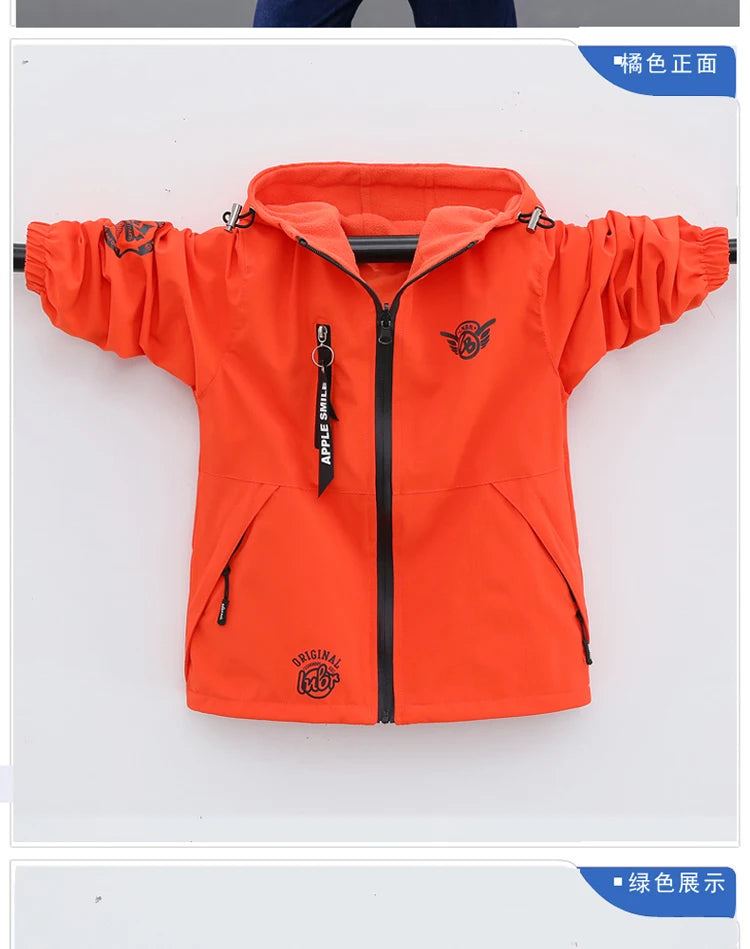 Autumn Children's Clothes Double-sided Wear Jacket Fleece Coat Boy Waterproof Windproof Children Outerwear Sport Jacket For Boys