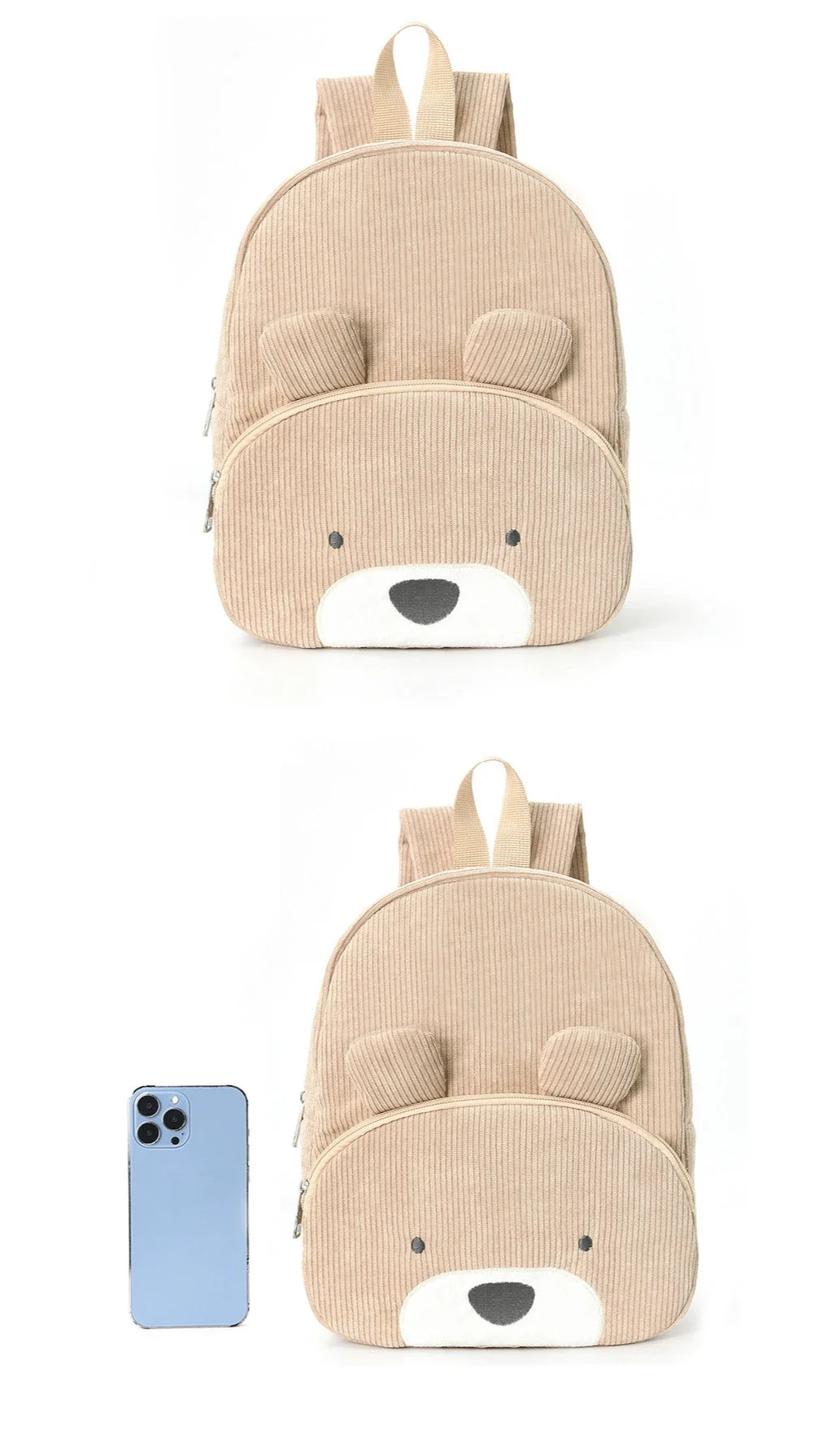 Personalized corduroy Backpack custom name embridery kindergarten schoolbags for children girls boys solid baby cute bags bear