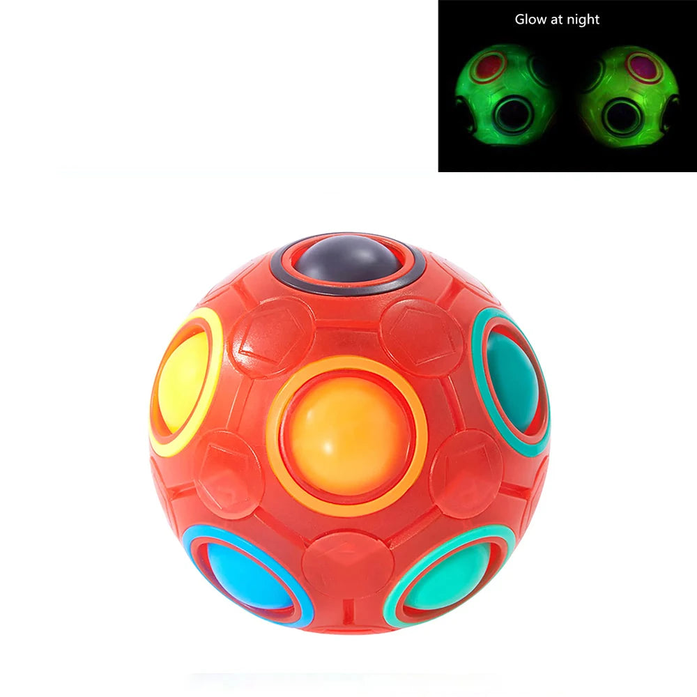 Rainbow Ball Puzzle Magic Cube Fidget Toy Football Luminous 3D Brain Teasers Anti Stress Relief Educational Game for Kid Adult