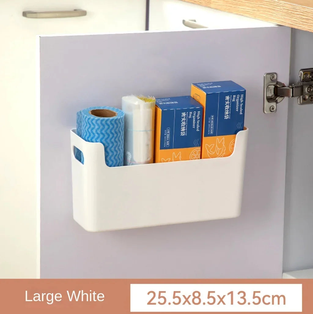 Non Perforated Cling Film Rack Inside Cabinet Wall Shelf Shelves Spice Rack Dish Drying Rack Cabinet Door Organiser for Kitchen