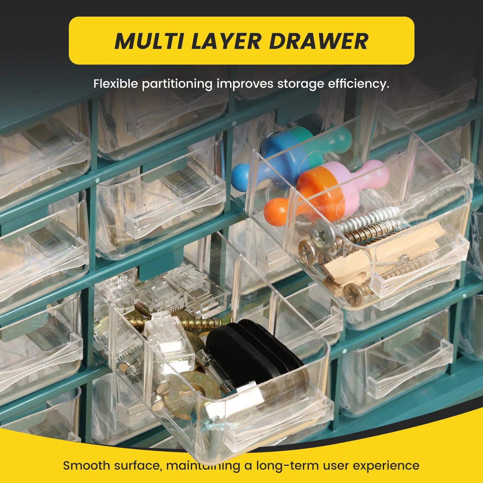 25 Drawer Plastic Drawer Storage Cabinet Storage Hardware and Craft Cabinet with 50 Removable Dividers for Bead Lego Storage