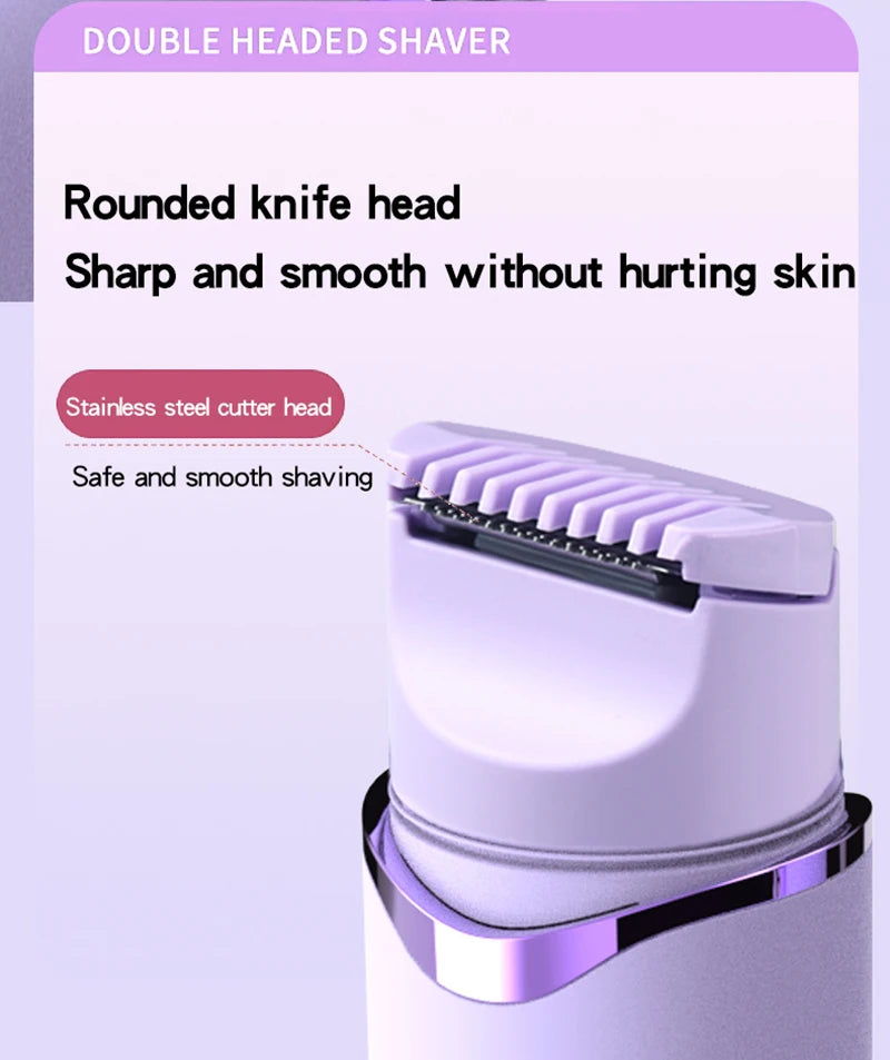 2 IN 1 Lady Electric Shaver Double Head Dual Purpose  Electric Razor & Hair Trimmer For Female Underarm Leg Bikini Hair Remover