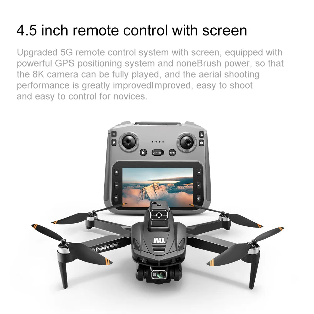 V168 PRO Max GPS Drone 8K Professional HD Dual Camera Omnidirectional Screen 360° Obstacle Avoidance FPV Dron Rc Quadcopter Toys