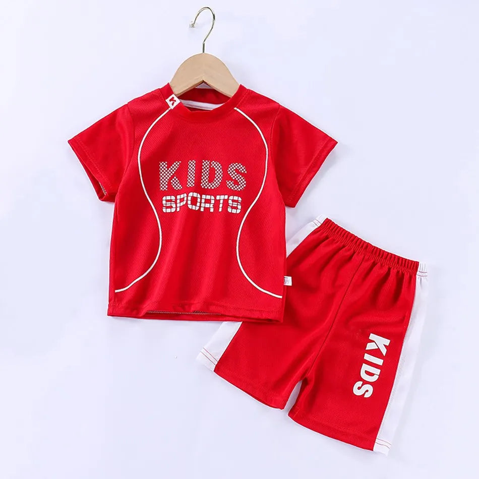 Children Summer Short Sleeve Football Basketball Suit Clothing Set Boy Girl Jersey Quick Drying Breathable Kids Sports Wear