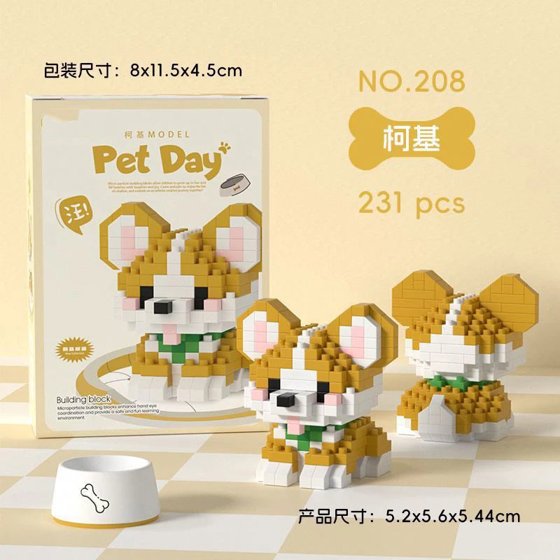 Animal Small Particle Dog Cat  Mini Building Blocks DIY Assembly Brick Sets Educational Toys for Kid 10 To 12 Year Birthday Gift