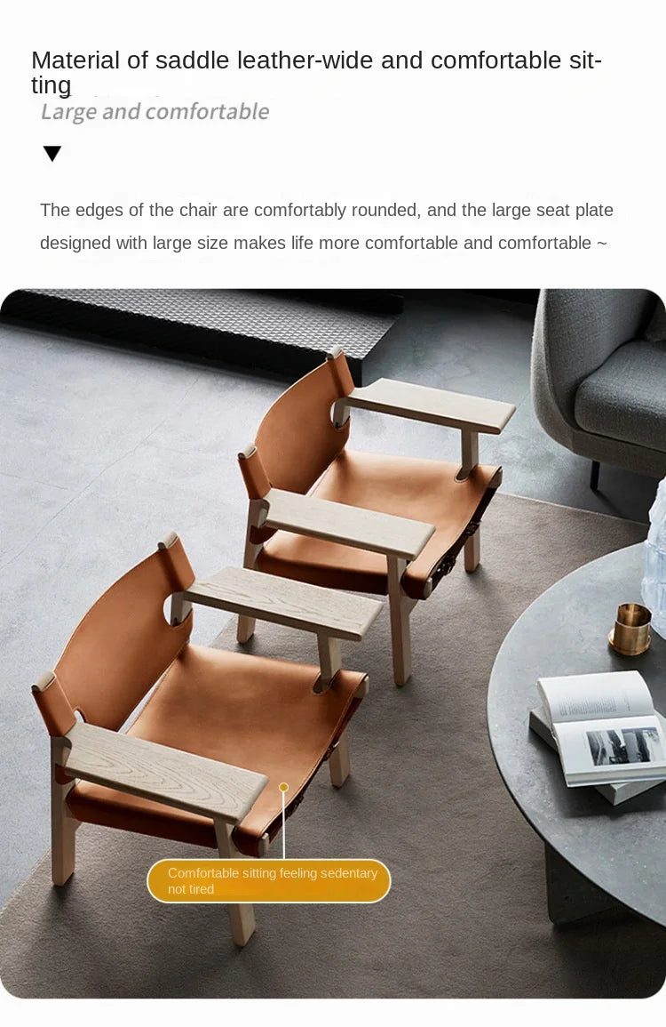 H2O Spanish Sofa Chair Saddle Leather Hunting Chair Living Room Balcony Single Sofa Chair Living Room Home Hot New