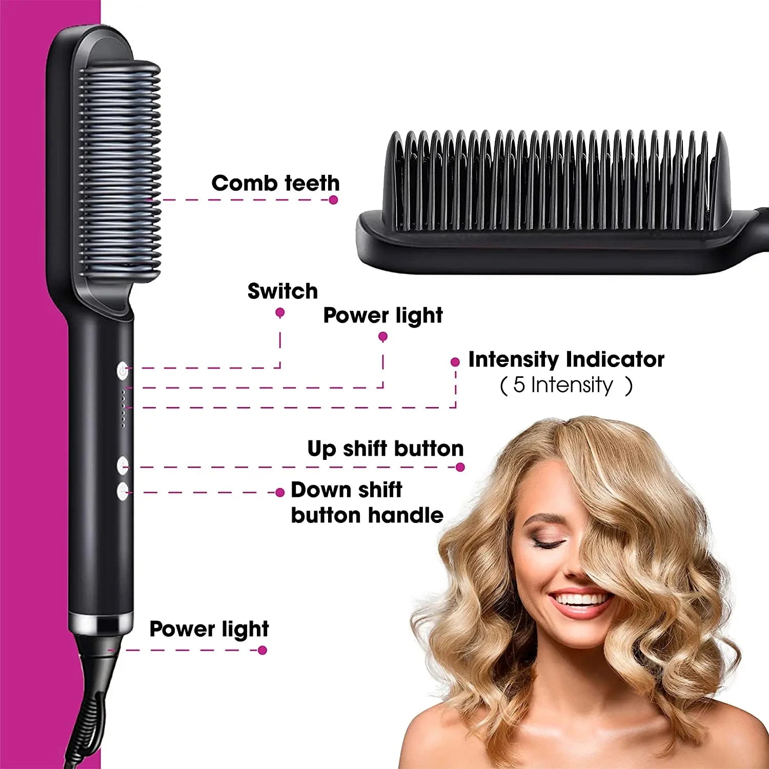 Negative Ion Straight Hair Comb Does Not Damage Hair Home Straight Board Clip Straight Dual-Use Anti Scald Straight Hair Tool