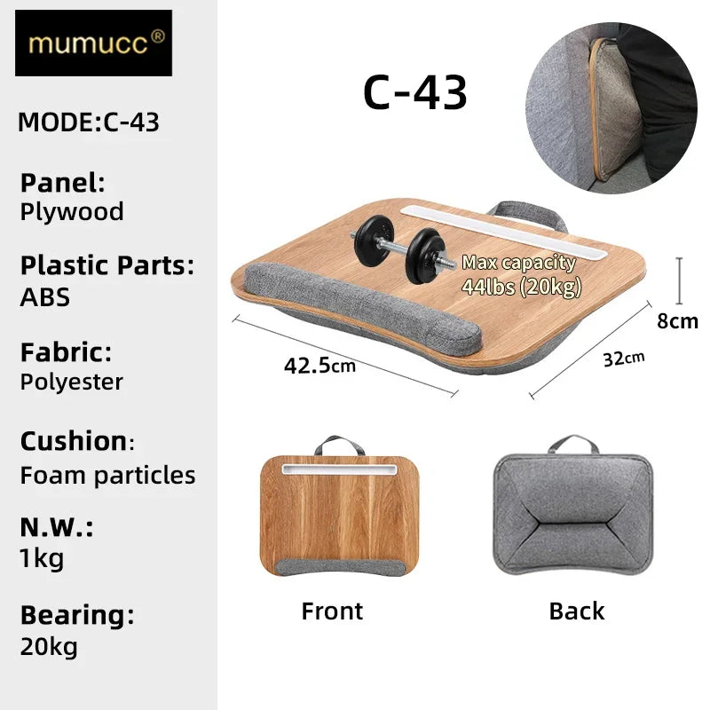 MUMUCC Lazy Laptop Table with Cushions and Slots, Multifunctional  Mini Pillow Table, Portable Room Desk, Office Lumbar Support