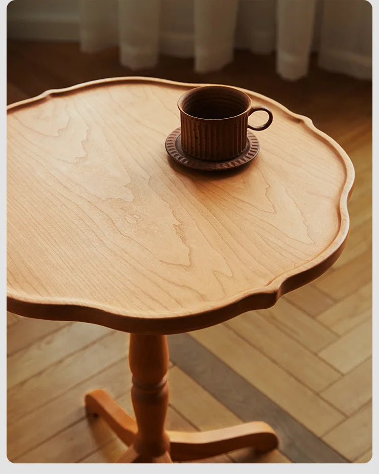 JOYLIVE Clarity Side Japanese Cherry Wood Side A Few Small Apartment Living Room Furniture Sofa Side Shelf Round Small Table New